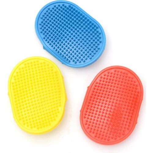 Silicone Multi-function Pet Dog Cat Bath Massage Brush Bathing Cleaning Comb Brush With Adjustable Comfortable glove Buckle