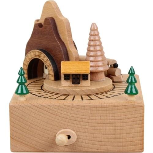 1 wooden music box music box creative birthday gifts for all ages, holiday gifts, room decoration, home decoration supplies