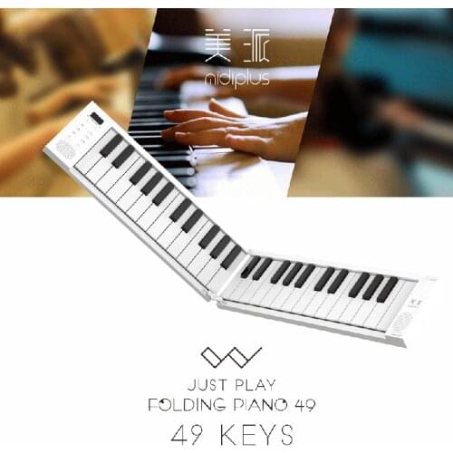Midiplus Foldable Piano 49 Keys Keyboards Portable Hand-rolled Piano Folding Portable Electronic Piano for Beginner Student Gift