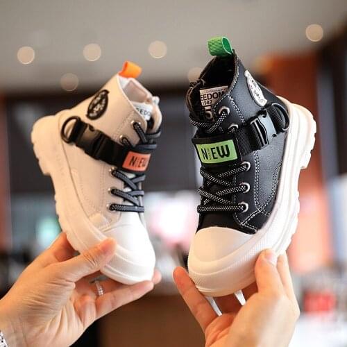 Girls Patchwork Boots New Fashion Spring Autumn Boys Shoes Kids Pu Leather Breathable Zipper Boots Middler Big Kid Casual Shoes