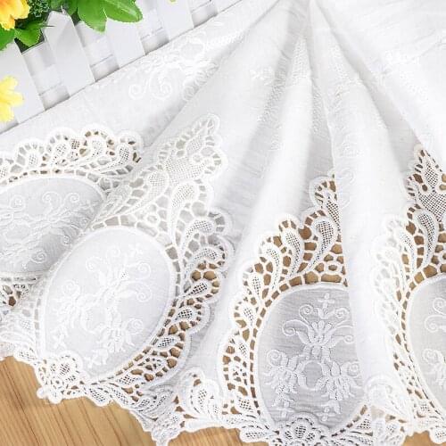 Pure Cotton Hollow Embroidery Lace Trimmings 2yards DIY Home Curtain Decoration Sewing Accessories V2609