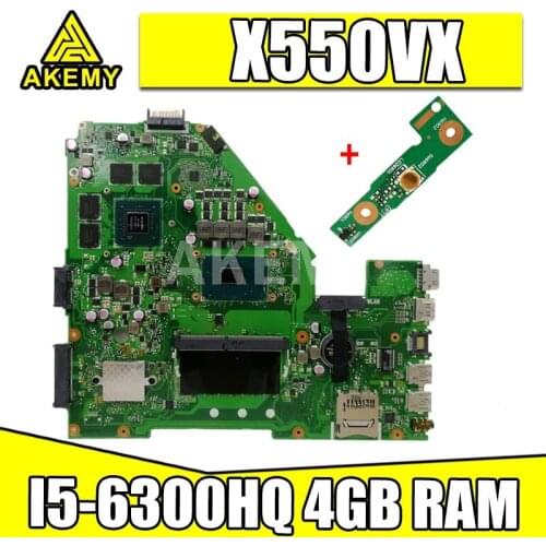 X550VX motherboard for ASUS X550VX X550VQ FZ50VX FH5900V I5-6300HQ GT940MX 4GB RAM laptop motherboard tested original