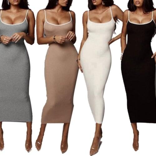 Womens sleeveless long skirt summer fashion wild sexy open back slim bag hip skirt summer hot sale 2021