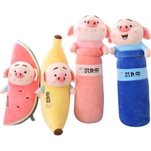 1PCS Watermelon Party Plush Toy Pig Little Fart Toy Fruit Banana Long Kawaii Pillow Stuffed & Plush Plants To Give Girls Gifts