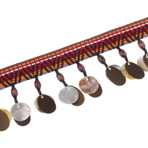 1 Yard Sequin Shell Beaded Tassel Fringe Trim Clothing Decor