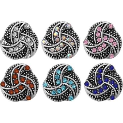 10pcs/lot Hot Selling Snap Buttons Jewelry Geometric Shapes Crystal Style 12MM Mini Sweet Style Snap Fit 12mm Snap Jewelry