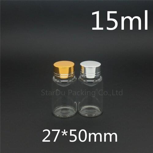 1000pcs/lot diameter 27mm 15ml Aluminum cover neck glass bottles for vinegar alcohol,carft/storage candy bottles