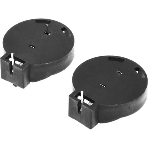 2 Pcs CR2450 Coin Cell Button Battery Socket Holder Case 2 Pins Black
