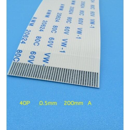 2PCS FFC FPC flat flexible cable 0.5mm pitch 40pin A Length 200mm Width 20.5mm Ribbon Flex Cable