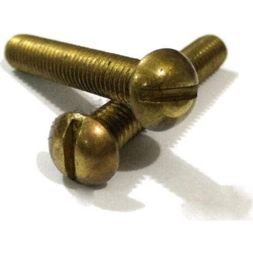 5pcs M5 brass Slotted round head screw one word pan headed screw brassiness mechanical bolts bolt GB67 8mm-60mm length