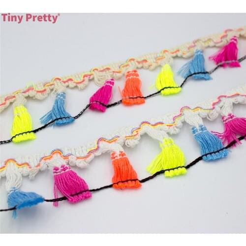 5 Yards Bohemian Tassel Fringe Trims 45mm Ethnic Fringe Tassel Trimming for DIY Sewing Garment, Curtain, Pillow, Tablecloth