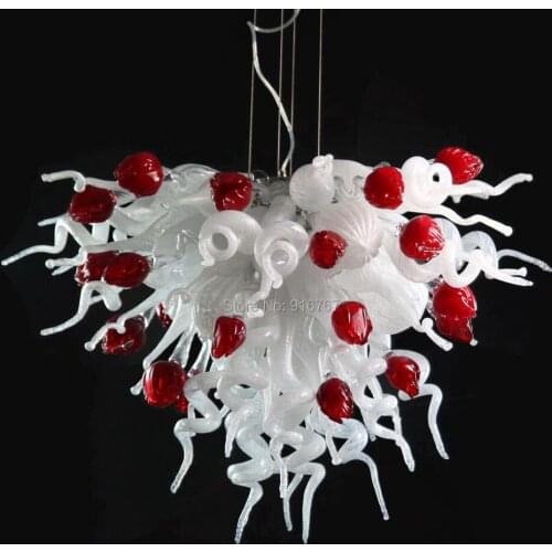 Promotion Free Shipping UL/CE 110v/220v LED Mouth Blown Murano Art Rose Craft Hand Blown Glass Chandeliers