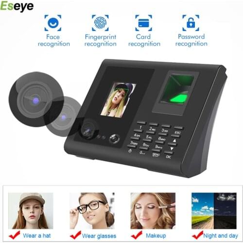 Eseye Face Recognition Fingerprint Access Control Biometric Attendance System Time Clock Employee Office Attendance Machine