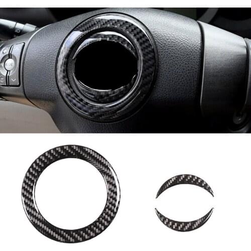 For Toyota Rav4 RAV 4 2006 2007 2008 2009 2010 2011 2012 Carbon Fiber Car Interior Steering Wheel Panel Logo Cover Inner Trim