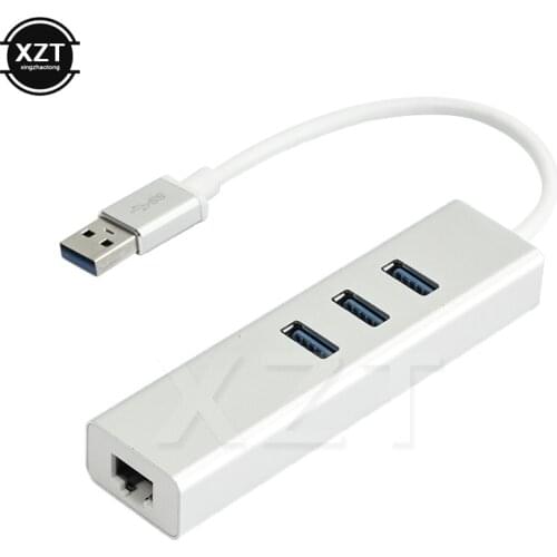USB 3.0 Ethernet Adapter with 3 Ports USB 3.0 HUB rj45 Gigabit Ethernet Lan 10/100/1000 Mbps Network Card for Macbook Laptop NEW