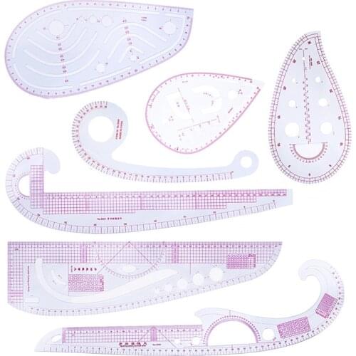 French Curve Rulers Multi-function Ruler Fashion Design Rulers for Fabric Cutting Sewing Measure Template Metric Ruler