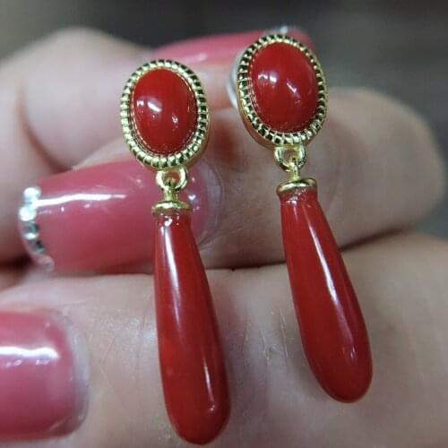 Earrings Bracelet Necklace Natural Sardine Coral S925 Sterling Silver Inlaid Jewelry Set Mothers Day Gift Wholesale Mujer