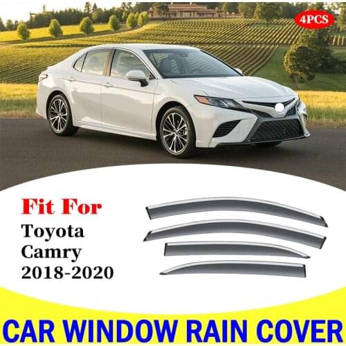 For Toyota Camry 2018-2020 Car Window Visor Wind Deflector Rain Sun Visor Shield Cover Awnings cover Car Accessory 4pcs