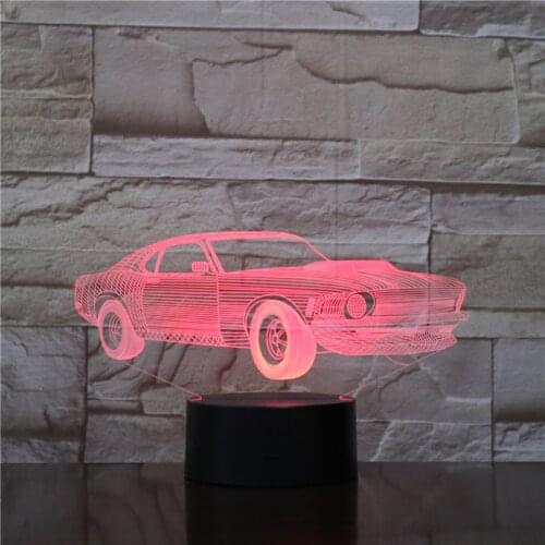 Cool Car Model Toy Touch Remote Control Night Light LED Stereo Acrylic 3D 7 Colors Change Bedroom Lamp Boys Birthday GiftGX1797