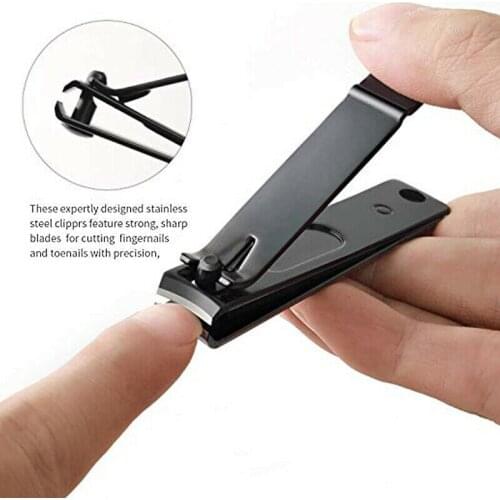 1 PCS Black Stainless Steel Nail Clipper Cutter Professional Manicure Trimmer High Quality Toe Nail Clippers Knife