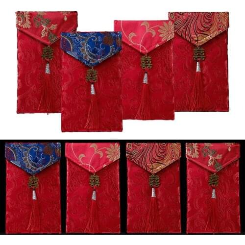 Beautiful Colorful New Year Red Packet Embroidery Lucky Money Red Envelopes Multifunctional for Friends