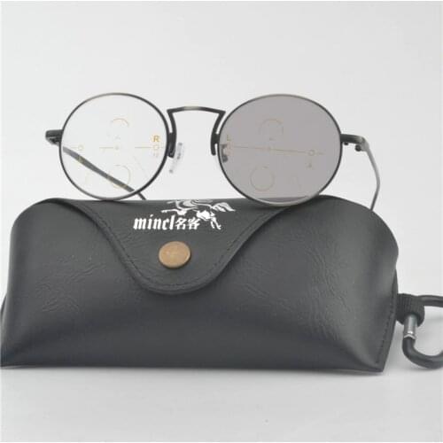 MINCL/ Alloy Progressive Transition Sun Photochromic Reading Glasses Men Round Hyperopia Presbyopia diopters Glasses NX