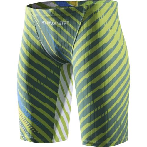 MY KILOMETRE Mens Swimwear Training Swimsuits Quick Dry Endurance Briefs Swimming Shorts Trunks Sexy Man Swim Jammer