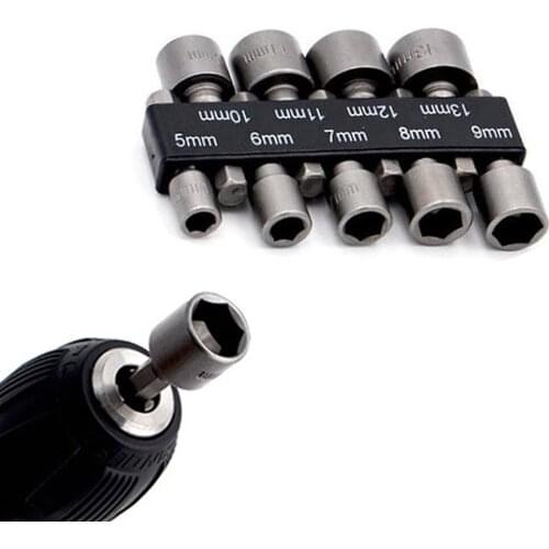 9pc Hex Socket Set Adapter Short Sockets Torque Spanner Ratchet Wrench Head Sleeve Double Tools