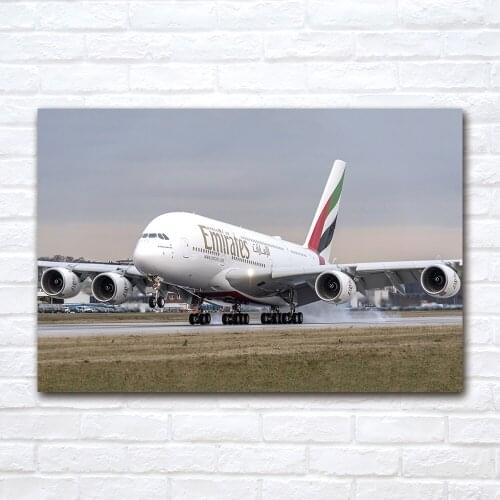 Wall Art 1 Piece Canvas Cloth Fabric Painting Airbus A380 Aircraft Airplane Poster Prints Picture Room Decor