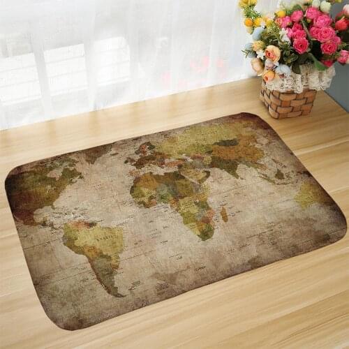 Map Printed Anti-slip doormat Vacuuming kitchen bedroon bath floor mats Carpet Home Entrance Rugs prayer mat 40*60cm DD249