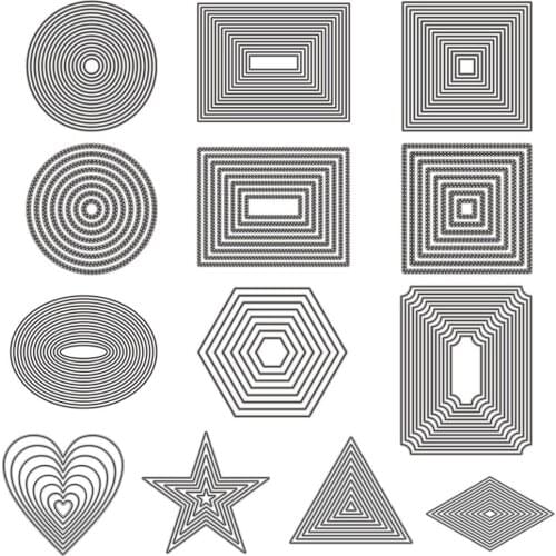 New Basic Border Frame Set Metal Cutting Dies Stencils Scrapbooking Photo Album Decorative Embossing Paper Card Crafts Die Cut