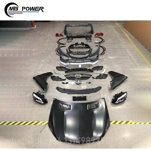 New 5 series G30 G38 to M5 style full set of body kit with hood front bumper grille rear bumper high quality exhaust pipes