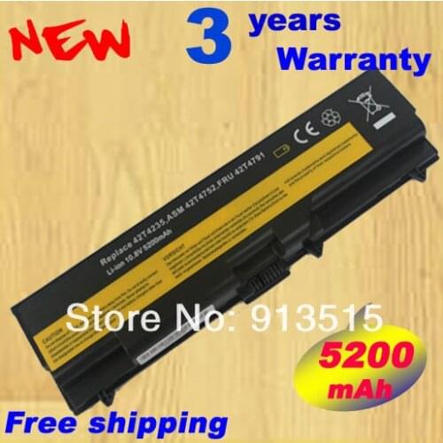 New 5200mah Laptop battery 42T4708 42T4709 42T4710 51J0499 51J0500 for Lenovo ThinkPad E40 E50 T410 T410I T420 T510 SL410 SL510