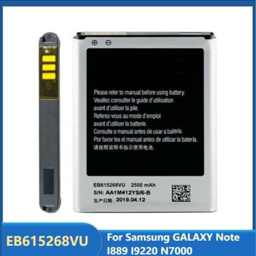 Original Replacement Phone Battery EB615268VU For Samsung GALAXY Note I889 I9220 N7000 Rechargable Battery 2500mAh