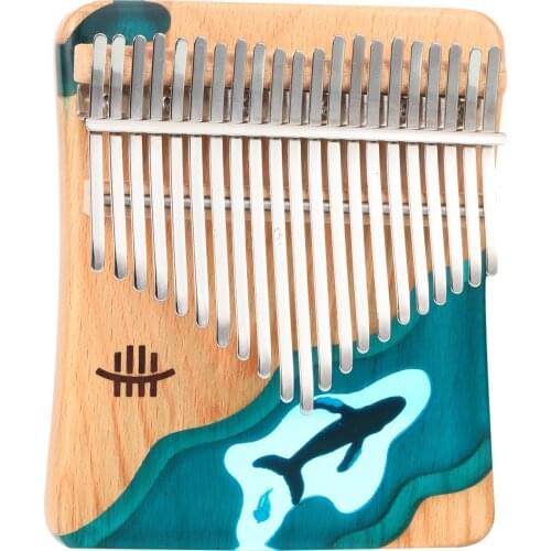 Hluru Kalimba Thumb Piano 21-Key Beech Wood Thumb Finger Piano Musical Instrument for Kids Beginners with Tuning Hammer Songbook