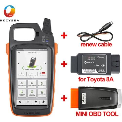 Xhorse VVDI Key Tool MAX Bluetooth Programmer With XT27 Super Chip 8A Control Box Cable for All Key Lost Plus Mini OBD XM Smart