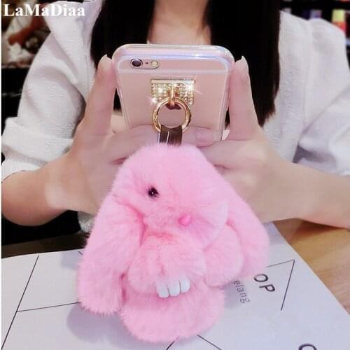 Cute 3D Fluffy Plush Rabbit Case For Huawei Honor 8 9 10 20 Lite V10 V20 V30 7X 8X 9X Nova 3 4 5 6 Phone Case Soft Back Cover