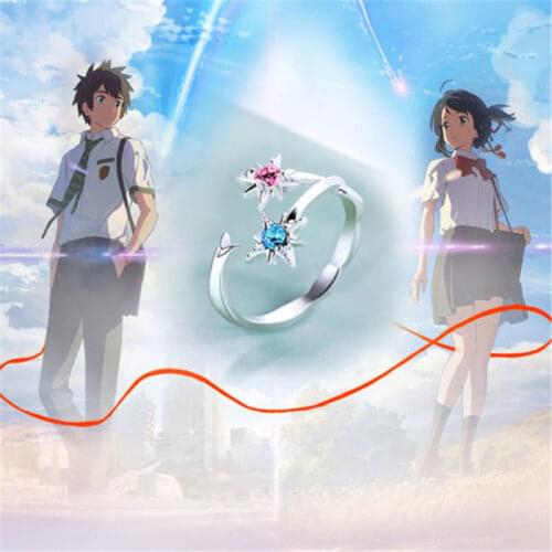 Your Name Cosplay Silver Ring Kimi no Na wa Taki Miyamizu Mitsuha Comet Jewelry