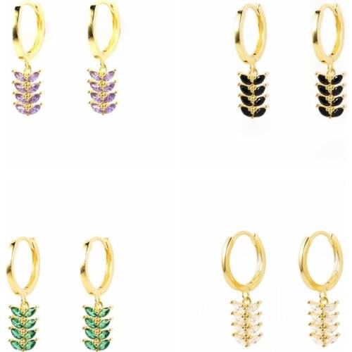 BOAKO 2021 Trend 925 Sterling Silver Black zircon Huggie Earrings For Women Hoop Earring Dangle Ear Piercing Pendientes Gift