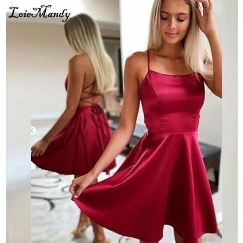Fabulous Short Prom Dresses 2021 Sexy Criss Cross Backless Cocktail Party Gowns For Women Cheap Vestidos largos de fiesta
