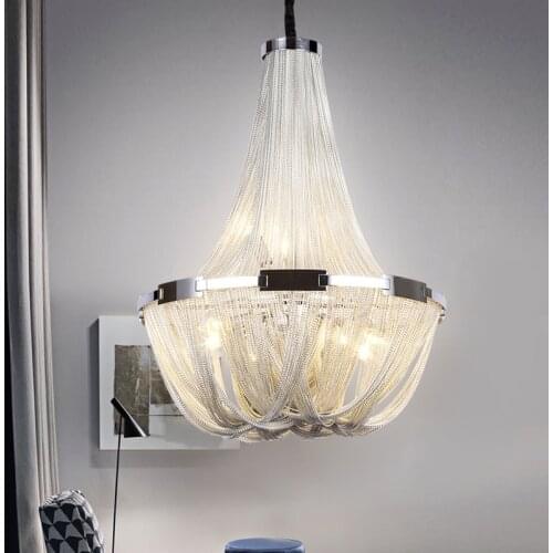 Modern Chain LED Chandeliers Luxury Cristal Hanging Lamp for Living Room Lobby Indoor Lighting Fixture Creative Design Luminaire