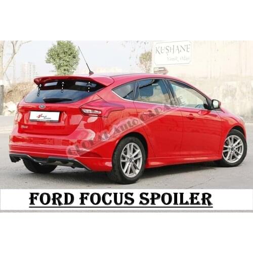 For Ford Focus 3 Hatchback Spoiler 2014-2019 Auto Accessory Universal Spoilers Car Antenna Car Styling Diffüser Flaps Splitter