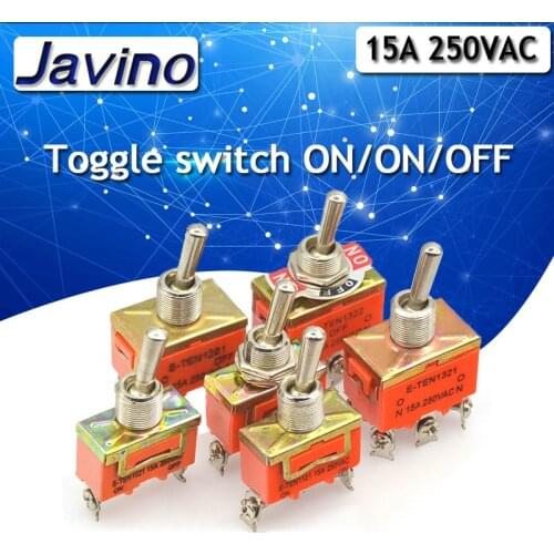 Toggle switch E-TEN1021 1121 1122 1221 1321 1322 15A 250VAC Rocker switch E-TEN1121 E-TEN1221 Black Waterproof Cap