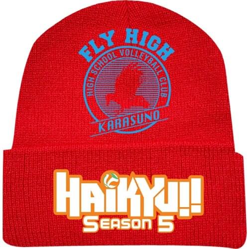 Unisex Haikyuu!! Shoyo Hinata Kageyama Knitted Masked Hat Brimless Pullover Cap Headgear Helmet