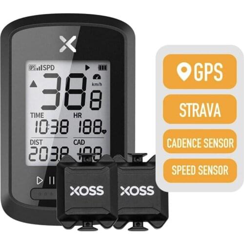 XOSS G+ GPS Cycling Computer Wireless Bike Speedometer Bicycle Odometer ANT+ Cadence Speed Sensor Heart Rate Monitor Chest Strap
