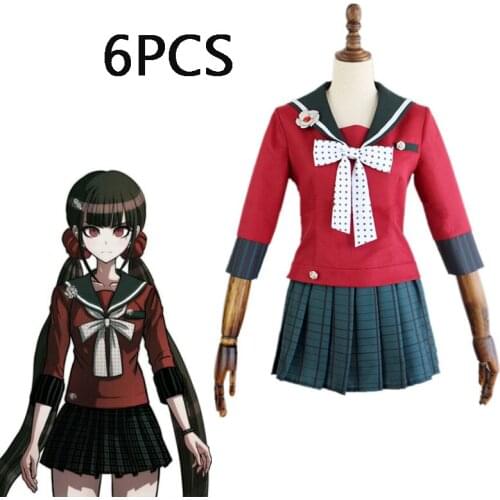New Danganronpa V3 Harukawa Maki Cosplay Costume women Japanese Game Uniform Suit Outfit Clothes Tops skirts accessories and wig