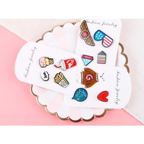 1~4pcs/set Lovely Cartoon Icons on The Pin Kawaii Icon Badge on Backpack Badges for Clothing Acrylic Badges Apparel Fabric