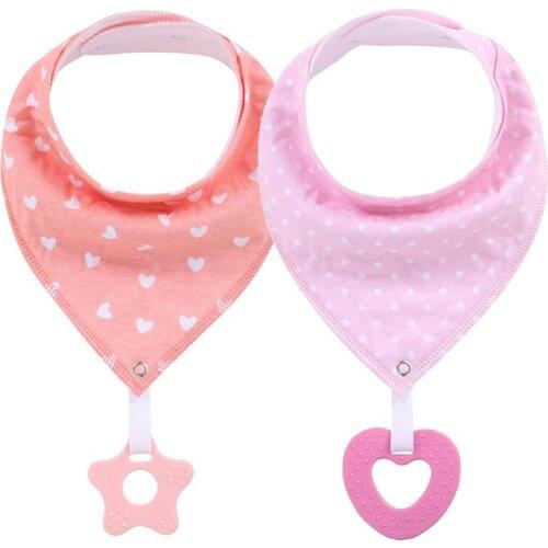 2pcs ANYONGZU Baby Gummed Saliva Towel Cotton Button Bib Children Products Design Cartoon Animal Print Letter teeth bib 0-3Year