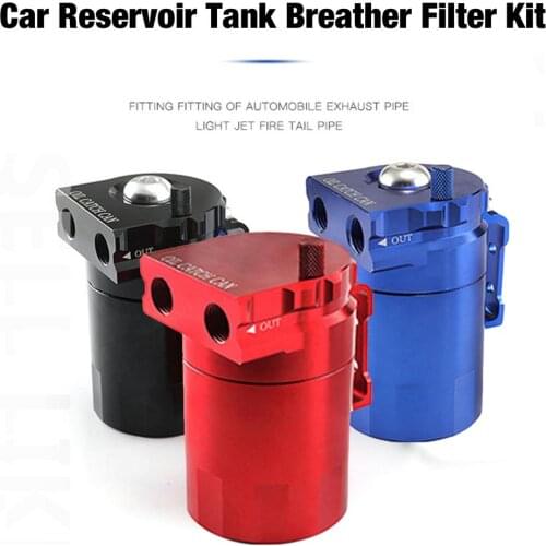 300ml Car Oil Catch Can Reservoir Tank Universal With Mini Filter Breather Baffled Aluminum Alloy Oil Collector Filter Kit