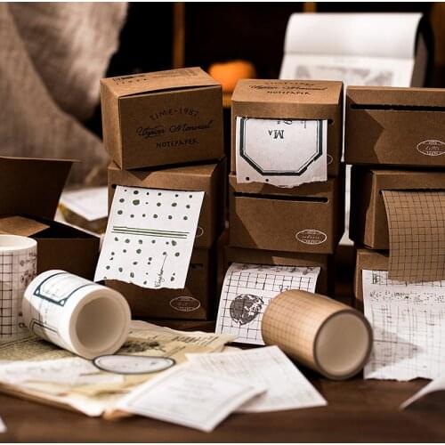 Antique Label Flowers Grid Kraft paper Card Decorative Stationery Scrapbooking DIY Diary Album Lable Material Paper LOMO Cards